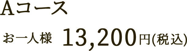 Aコース お一人様 13,200円(税込)